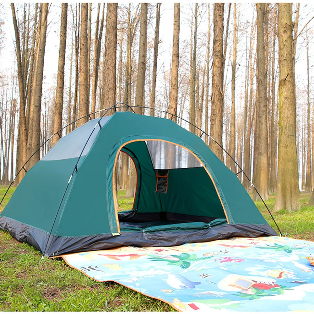 3-4 Personen Doppels chicht Voll automatisch Schnell öffnende Pop-Up-Zelte Camping im Freien wasserdichtes Lager zelt