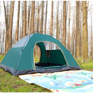 Tentes pop-up entièrement automatiques à double couche à ouverture rapide pour 3-4 personnes tente de camping imperméable en plein air