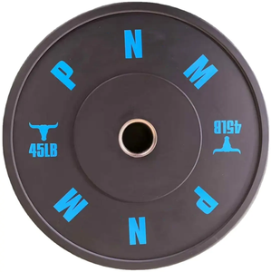 Plaques de poids de pare-chocs Paire de disques de levage de train de gymnastique en <span class=keywords><strong>caoutchouc</strong></span> noir <span class=keywords><strong>KG</strong></span> et LB - Product Image 4