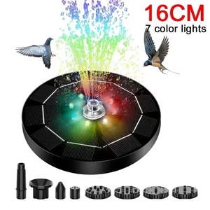Pompe <span class=keywords><strong>solaire</strong></span> pour <span class=keywords><strong>fontaine</strong></span> de 16 cm avec batterie 1500 mAh, 3 W, flottante, pour bain d'oiseaux, avec 6 lumières LED RGB pour jardin, étang, piscine, cour - Product Image 1