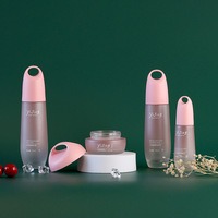 Ensemble d'emballages cosmétiques à dégradé de couleurs, imprimé en sérigraphie, pot vide pour crème visage, flacon en verre pour lotion avec pompe
