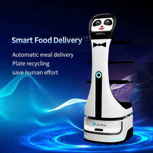 <span class=keywords><strong>Robot</strong></span> de service alimentaire interactif, hybride intelligent de salutation et de livraison avec écran publicitaire pour café, boulangerie et hall d'exposition - Product Image 2