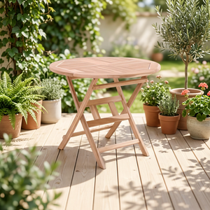 Solid Wood Durable <b>Folding</b> Dining <b>Table</b> Eco-Friendly Waterproof Modern Minimalist Design Outdoor Garden Furniture 4 Seater Home - Product Image 2