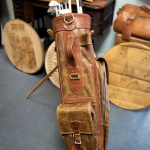 Sacs de golf en cuir 100% personnalisés, de luxe, OEM, pour chariot, vente en gros, en PU et cuir véritable, haute qualité, tendance 2025, sac de golf PLBGB en cuir premium - Product Image 4