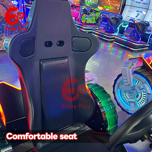 Disfruta de la Máquina de Juego Simulador de Carreras para 1 Jugador que Funciona con Monedas, con Luces LED, Pedales Ajustables y Construcción de Metal y Madera - Product Image 6