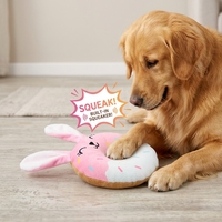 Nouveau jouet pour animaux Famipet : Donut à thème printanier, design animaux, mignon, doux, en peluche, avec son froissement et couineur, pour chiens