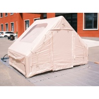 Tente de camping gonflable portable en maille 6.3 Kaki, double porte, grand hublot, Oxford 300D imperméable 3000mm, quatre saisons, pour famille 6-8 personnes