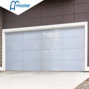 Master Goed Hot Selling Automatische Residentiële Overhead Aluminium Frameloze Spiegel Sectionele Glazen Garagedeuren