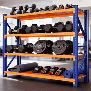 מערכת אחסון מדפים כפולה לעומק למחסן, מדפי אחסון תעשייתיים מפלדה, קיבולת גדולה, לעומס כבד - Product Image 3