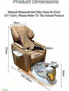 Fauteuil de pédicure électrique professionnel pour massage complet du dos, inclinable, avec station spa roulante et drainage automatique sans tuyauterie pour les ongles - Product Image 2