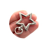 Mousqueton de sécurité réglable en alliage de zinc, tendance, avec anneau à ressort pour bagages, boucle à clip étoile, vente en gros