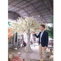 Arbre artificiel en fleurs de cerisier en fibre de verre, hauteur 300 cm, résistant à l'eau, feuilles au toucher naturel, décoration intérieure pour mariage