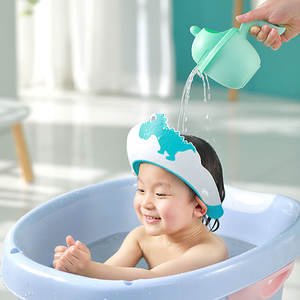 Bonnets <span class=keywords><strong>de</strong></span> douche pour bébés Chapeaux <span class=keywords><strong>de</strong></span> shampooing imperméables Visor Protect Ears Head Hair Washing Hats for Toddler Kids - Product Image 5