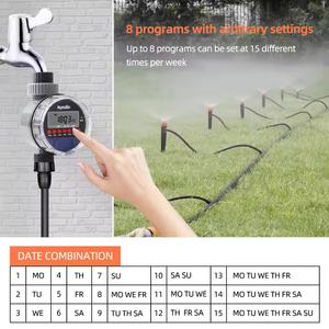 Programmateur d'arrosage intelligent Aqualin pour tuyau d'arrosage, contrôleur d'irrigation automatique, écologique, à piles, avec vanne à boisseau sphérique - Product Image 2