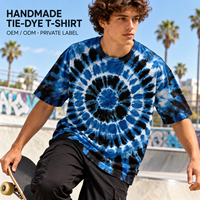 T-shirts Streetwear en Coton Lourd Lavé et Teint à la Spirale Faits Main, Coupe Épaules Tombantes, Vente en Gros Direct Usine