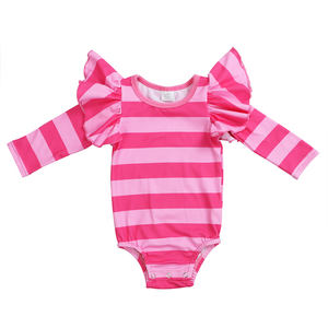 Ropa para Niños Recién Nacidos con Mangas con Volantes, Color Sólido, Venta al por Mayor, Ropa Infantil de Boutique, Top Ventas 2019 - Product Image 2