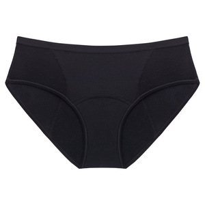 Ropa interior de punto transpirable suave de talla grande para mujer, bragas sólidas para todos los días, protección menstrual moderada para la ropa interior del período - Product Image 3