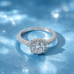 Women's S925 Silver Diamond Engagement Ring Round Brilliant Cut lab grown Diamond Classic Halo Design lab diamonds silver ring - Product Image 2