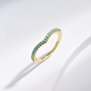 Anillos delicados de plata de ley 925 OEM con gemas, anillos de oro de 14k al por mayor para mujer, anillos de moda únicos con piedra natural, anillos apilables sencillos de turquesa. - Product Image 3
