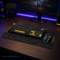 Clavier de jeu mécanique et tapis de souris combo, tri-mode filaire, 2.4G, Bluetooth, interrupteurs rouges, 99 touches pour PC Gamer