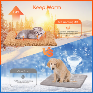 Coussin chauffant pour chat ZT, version hiver améliorée, double couche, avec feuille thermique, tapis en peluche auto-chauffant pour animaux, amovible et lavable, pour chien - Product Image 4