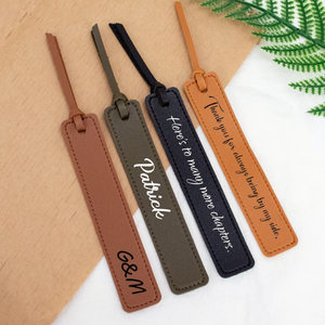 Personalized PU Leather Bookmarks Laser Logo Gift Book Labels for Anniversary Promotional Bookmarks