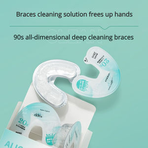 Wegwerp oplossing voor het reinigen van gebitsprotheses - Reinigingsvloeistof voor orthodontische beugels voor onzichtbare beugels, steriliserend & antibacterieel - Product Image 4