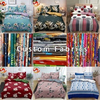 Parure de lit matelassée en tissu 3D, housse de couette en polyester imprimé, drap de lit en tissu