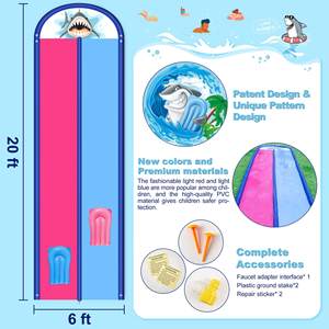 Approvisionnement <span class=keywords><strong>d</strong></span>'usine en plein air Double toboggan arroseur de cour pour enfants pelouse requin toboggan <span class=keywords><strong>tapis</strong></span> de divertissement - Product Image 6