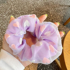 Coreano popular malla doble organza Premium lazo para el cabello chica Mori dulce vitalidad chica amor brillo grandes scrumps - Product Image 4