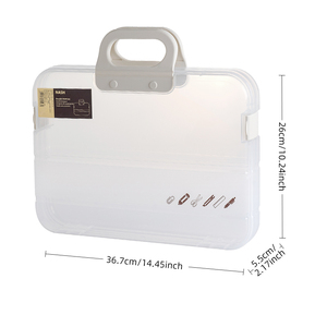 Oem/ODM văn phòng nhựa trong suốt tập tin Túi xách tính di động văn phòng phẩm tài liệu tổ chức bàn lưu trữ hộp - Product Image 1