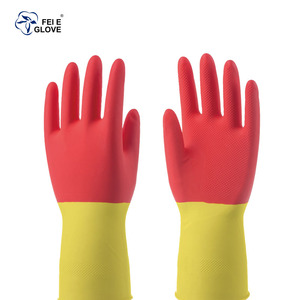Gants de nettoyage <span class=keywords><strong>ménager</strong></span> en latex, 70g, écologiques, imperméables, durables, fins, doublure lisse, pour extérieur, prix usine - Product Image 5