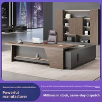 Bureau de direction de luxe moderne sur mesure, grand poste de travail exécutif, durable, en bois de haute qualité, en forme de L, en acier, écologique, pour PDG