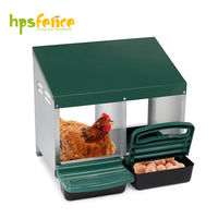 Nichoir automatique moderne pour poules d'extérieur, 2 compartiments en plastique avec plateau de collecte des œufs pour poules pondeuses