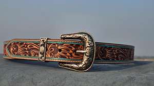 Ceinture en cuir pleine fleur authentique faite à la main pour Western & Rodeo Country Lifestyle Accessoires à la mode - Product Image 6