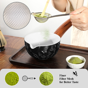 Ensemble de matcha traditionnel japonais - Ensemble de thé matcha 7 pièces - Bol gravé - Fouet à main en bambou - Motif papillon - Céramique matcha - Product Image 3