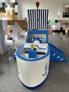 Bateau de jeu intérieur coloré et mignon pour enfants, idéal pour les crèches, les cafés et les restaurants, équipement de jeu souple et durable - Product Image 4