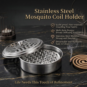 Soporte de Acero Inoxidable para Espirales Antimosquitos con Tapa, Reutilizable, Protección para el Hogar, Estilos de Placa Púrpura y Malla, Dropshipping - Product Image 2