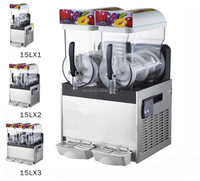 Machine à slush professionnelle à double réservoir en acier inoxydable, capacité 15L*2, pour boissons glacées