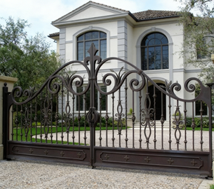 Portails en fer forgé coulissants de sécurité <span class=keywords><strong>pour</strong></span> allée de maison, portails automatiques principaux en fer forgé battants – Nouveauté - Product Image 1