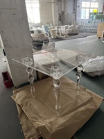 Quadratischer Transparenter Acryl-Kuchentisch für Hochzeiten und Events, Ouxun Kommerzielle Partydekoration und Möbel