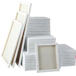 100% cotton white artist painting canvas wooden canvas blank stretched paint canvases frame