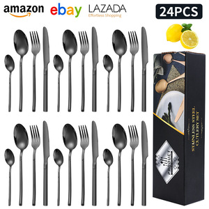 Stainless Steel Cutlery Set 24 18 Pieces Western Steak Knife Fork <b>Spoon</b> Set for Catering - Product Image 3