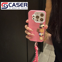 3D mignon saucisse chien dessin animé jouet avec sangle dure suspendu corde couverture de téléphone portable souple liquide Silicone coque de téléphone pour Iphone 16 15