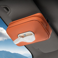 Porte-mouchoirs multifonctionnel en cuir pour voiture avec garniture chromée, boîte à mouchoirs à extraction fluide pour l'intérieur, adapté à BMW, Toyota, Tesla