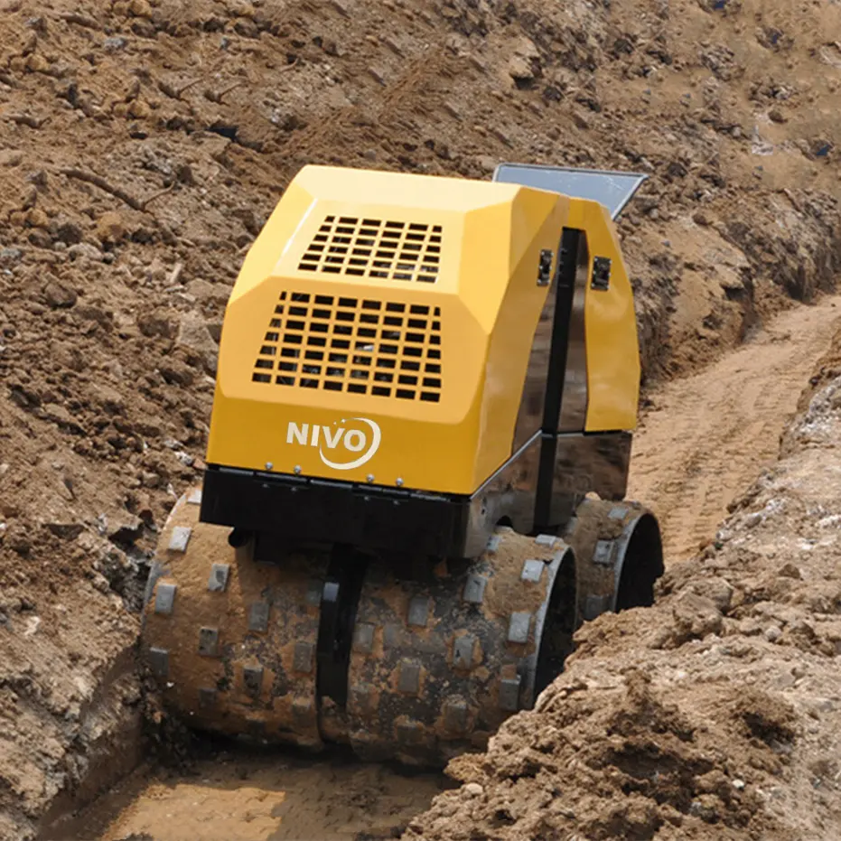 Nivo NV202C 1635Kg Afstandsbediening Geul Roller 1.6ton Mini Road Roller Met Padfoots Of Platte Voet Of Onderdelen