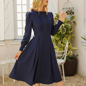 Printemps et été mode femmes décontracté lâche élégant robe à manches longues nouvelles femmes lanterne manches carrière robes - Product Image 6