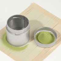 Boîte en fer blanc personnalisée pour matcha, café et thé en poudre, 30g 50g, de qualité alimentaire, avec couvercle à vis, ronde, vide