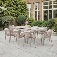 Chaise de jardin moderne pour l'extérieur, chaise en aluminium imperméable en rotin tressé vert pour l'extérieur, patio