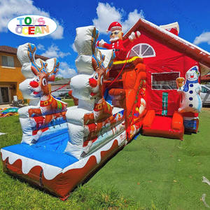 Glissière d'eau gonflable <span class=keywords><strong>de</strong></span> maison <span class=keywords><strong>de</strong></span> rebond <span class=keywords><strong>de</strong></span> Noël extérieure personnalisée <span class=keywords><strong>avec</strong></span> <span class=keywords><strong>piscine</strong></span> adaptée aux fêtes d'événement - Product Image 1